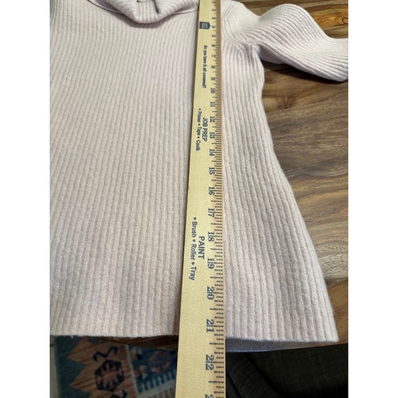 Banana Republic Ribbed Turtleneck Sweater Light Pink XS Merino Wool Blend - Picture 9 of 9